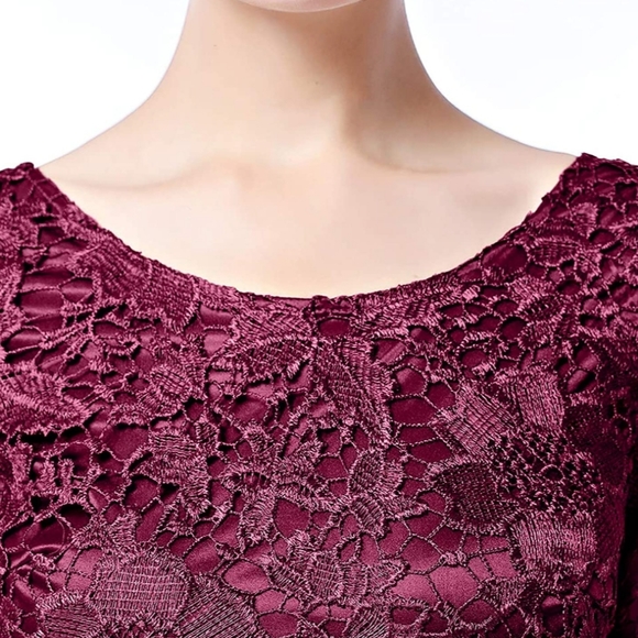 IBTOM CASTLE Women's Floral Lace Tulle Half Sleeve size 16 - Picture 4 of 16